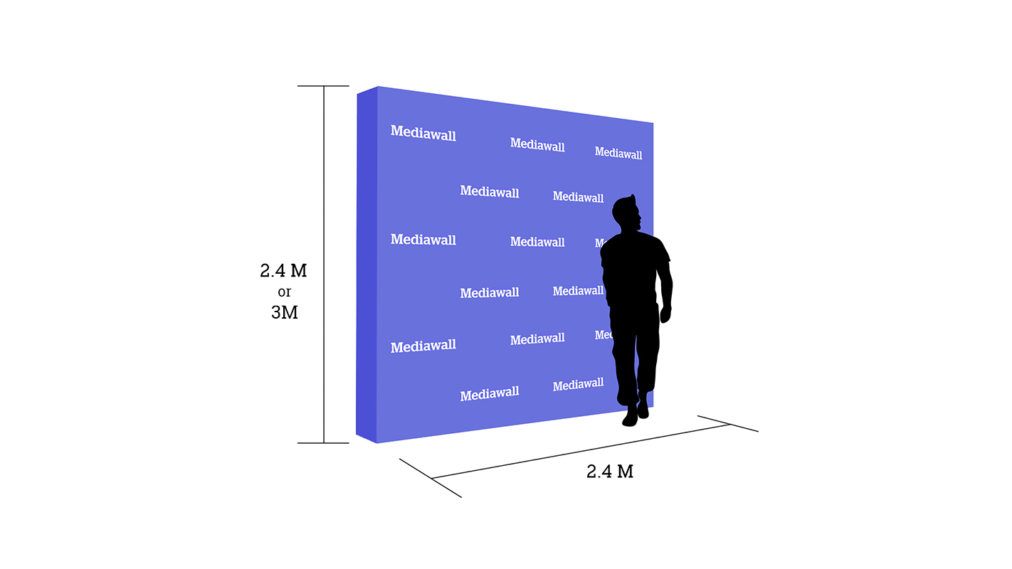 2.4m Premium Media Wall - Straight